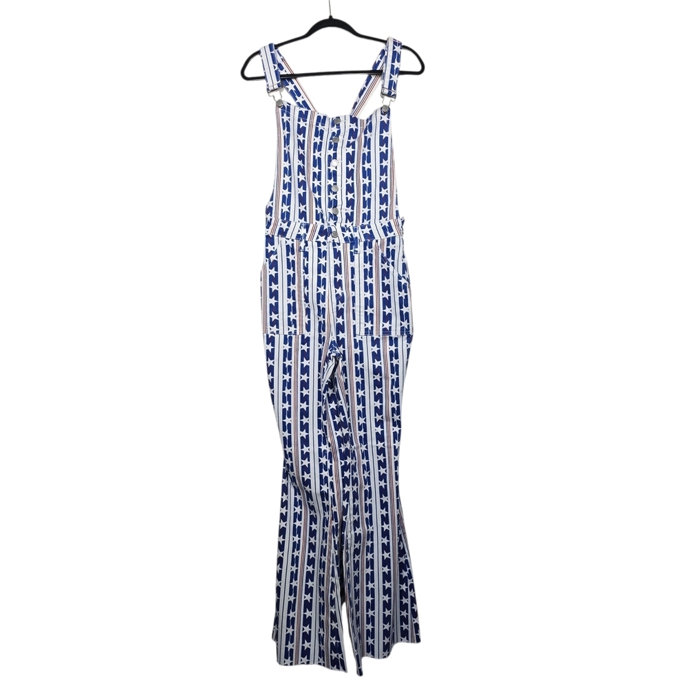 Judy Blue Navy and White Patterned Jumpsuit